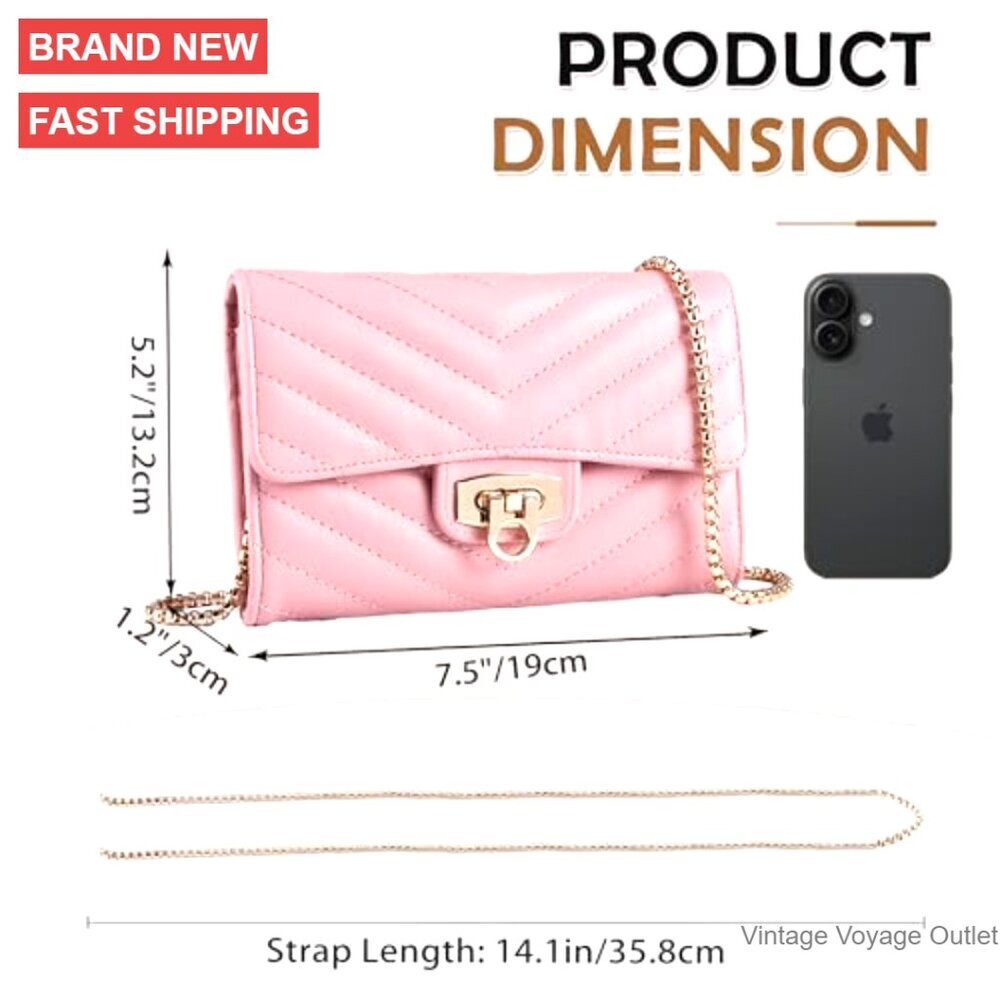 Small Crossbody Bag with Phone & Wallet Compartments, Adjustable Strap - Picture 6 of 7
